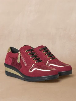 Femme Pédiconfort Derbies détails métallisés zip et lacets