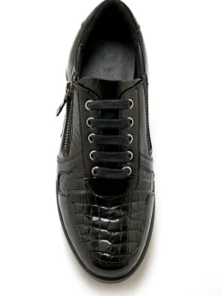 Femme Pédiconfort Derbies détails métallisés zip et lacets