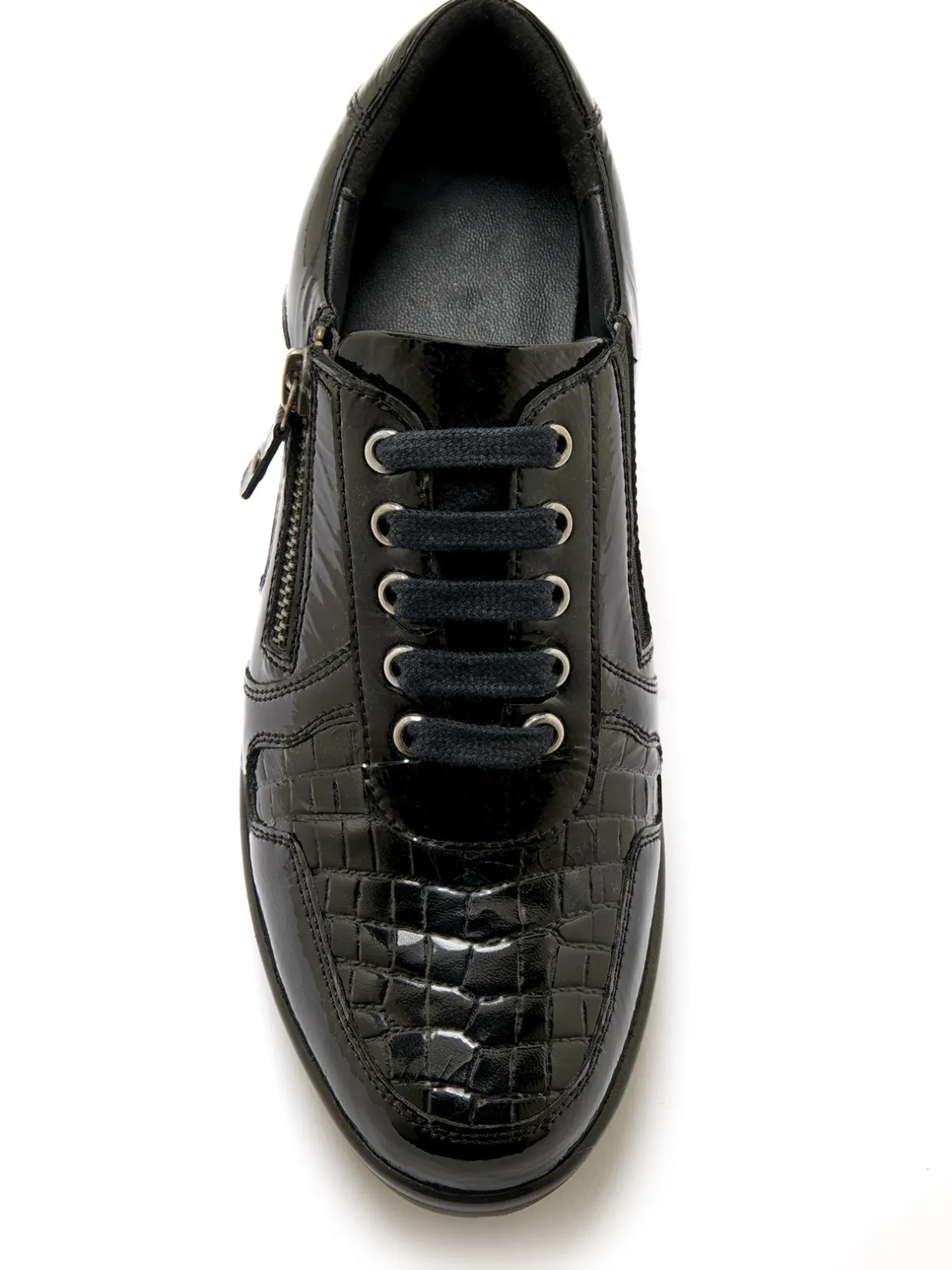 Femme Pédiconfort Derbies détails métallisés zip et lacets