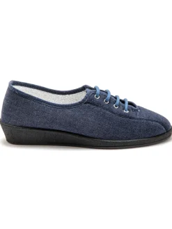 Femme Pédiconfort Derbies en toile intérieur éponge