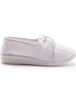 Femme Pédiconfort Derbies en toile intérieur éponge