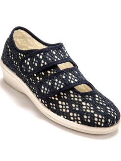 Femme Pédiconfort Derbies souples toile et éponge