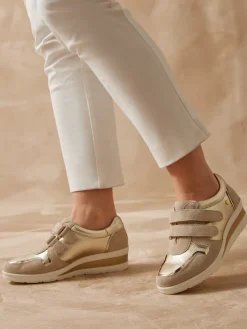 Femme Pédiconfort Derbies tout cuir à scratchs