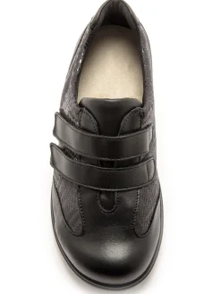 Femme Pédiconfort Derbies ultra larges 2 pattes scratchs