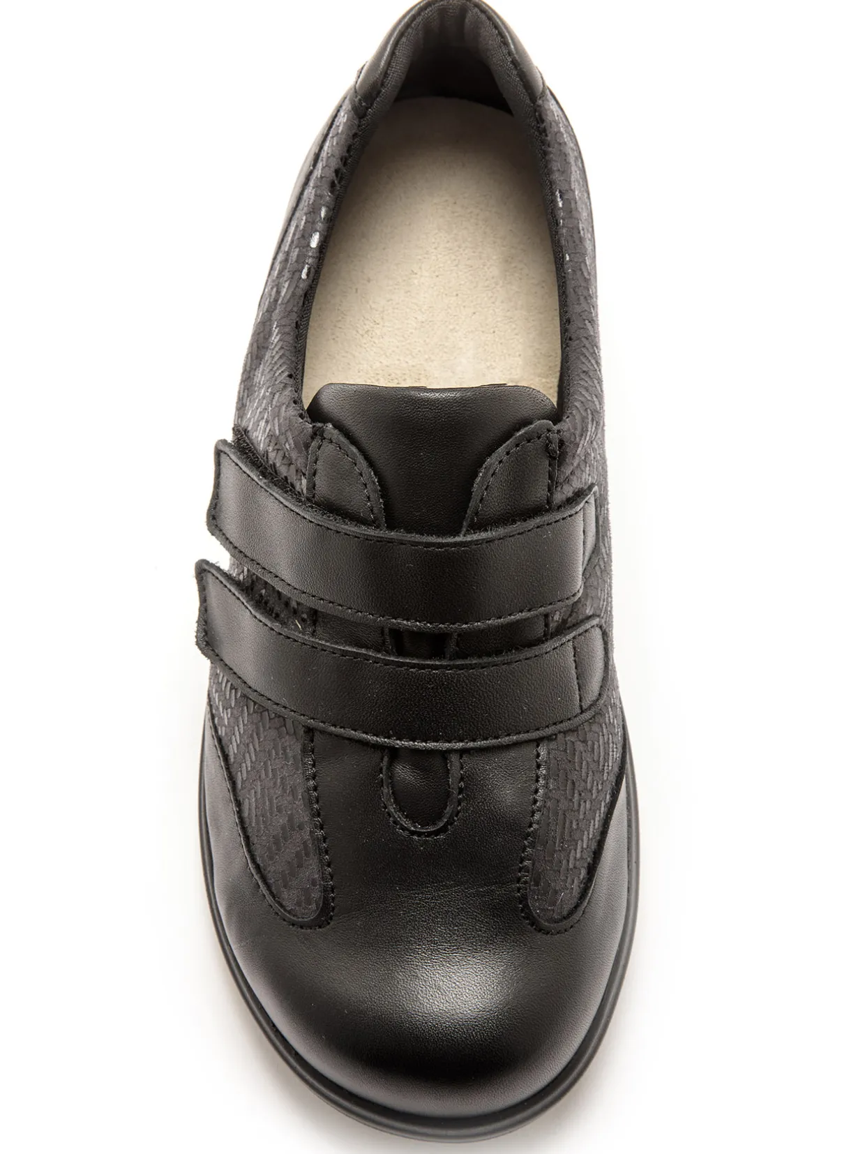 Femme Pédiconfort Derbies ultra larges 2 pattes scratchs