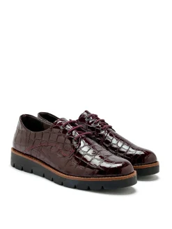 Femme Pédiconfort Derbies vernis façon croco