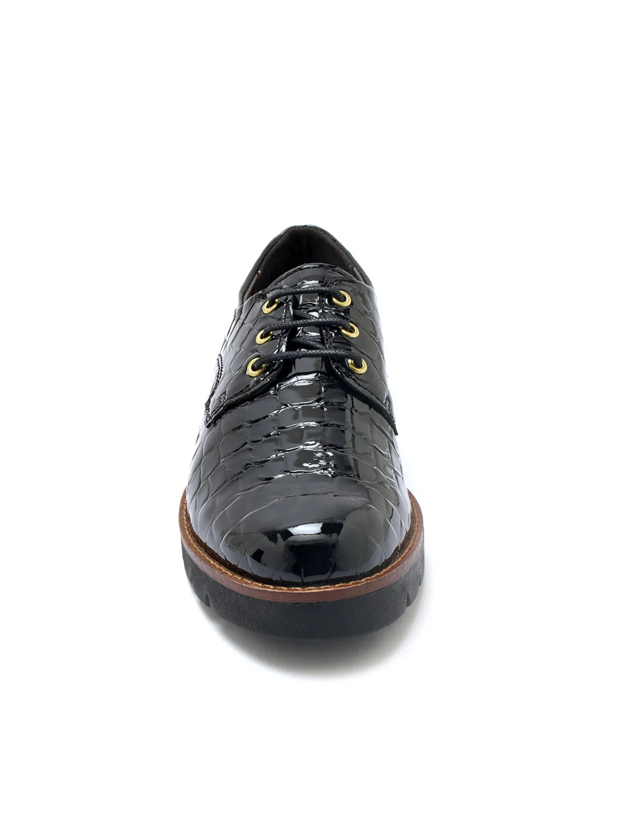 Femme Pédiconfort Derbies vernis façon croco