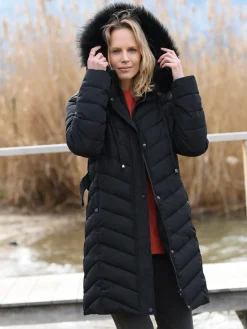 Femme Daxon Doudoune longue ceinturée à capuche