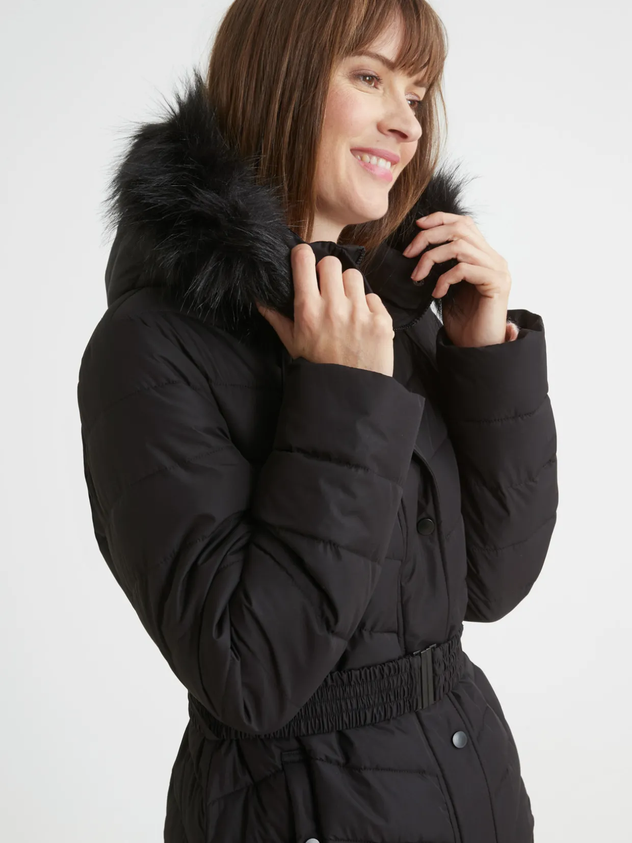 Femme Daxon Doudoune longue ceinturée à capuche