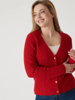 Femme Daxon Gilet avec jeux de points ajourés