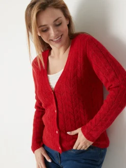 Femme Daxon Gilet avec jeux de points ajourés