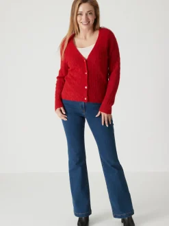 Femme Daxon Gilet avec jeux de points ajourés