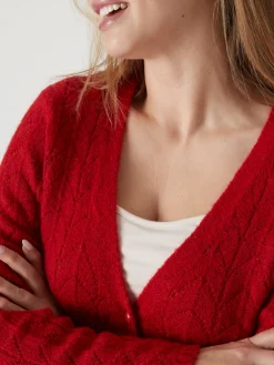 Femme Daxon Gilet avec jeux de points ajourés