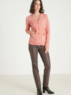 Femme Daxon Gilet classique en maille chinée