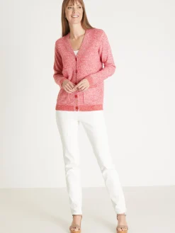 Femme Daxon Gilet classique en maille chinée