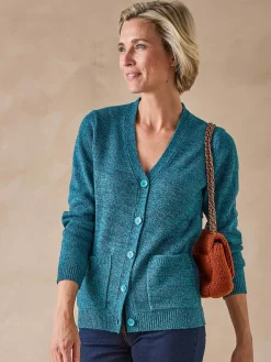 Femme Daxon Gilet classique en maille chinée