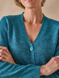 Femme Daxon Gilet classique en maille chinée