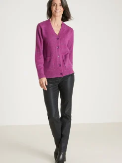 Femme Daxon Gilet classique en maille chinée