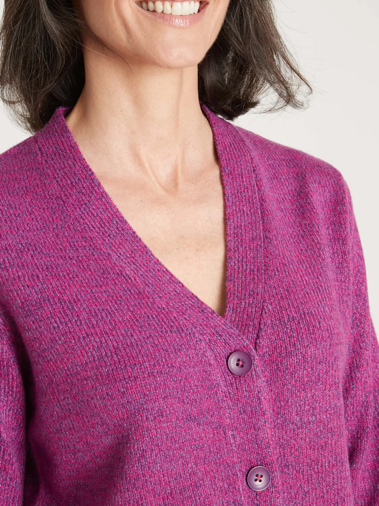 Femme Daxon Gilet classique en maille chinée