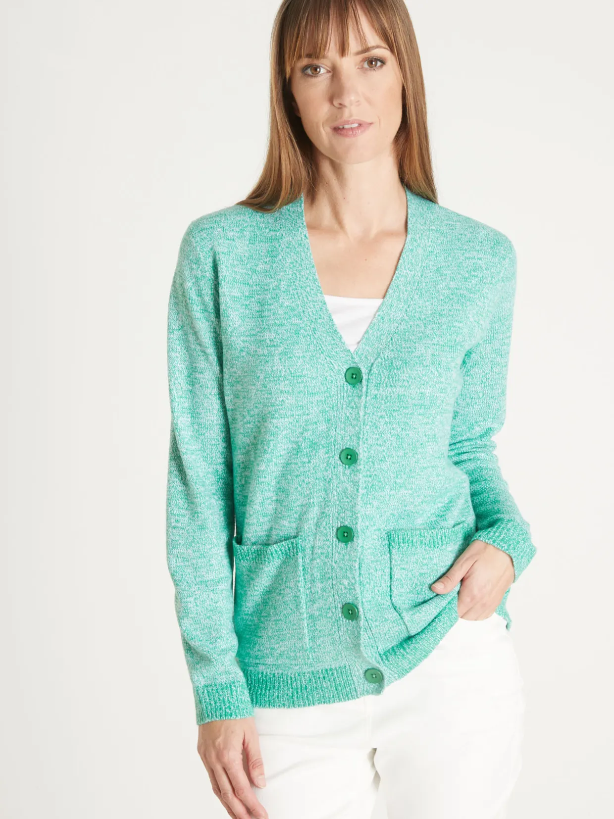 Femme Daxon Gilet classique en maille chinée