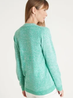 Femme Daxon Gilet classique en maille chinée