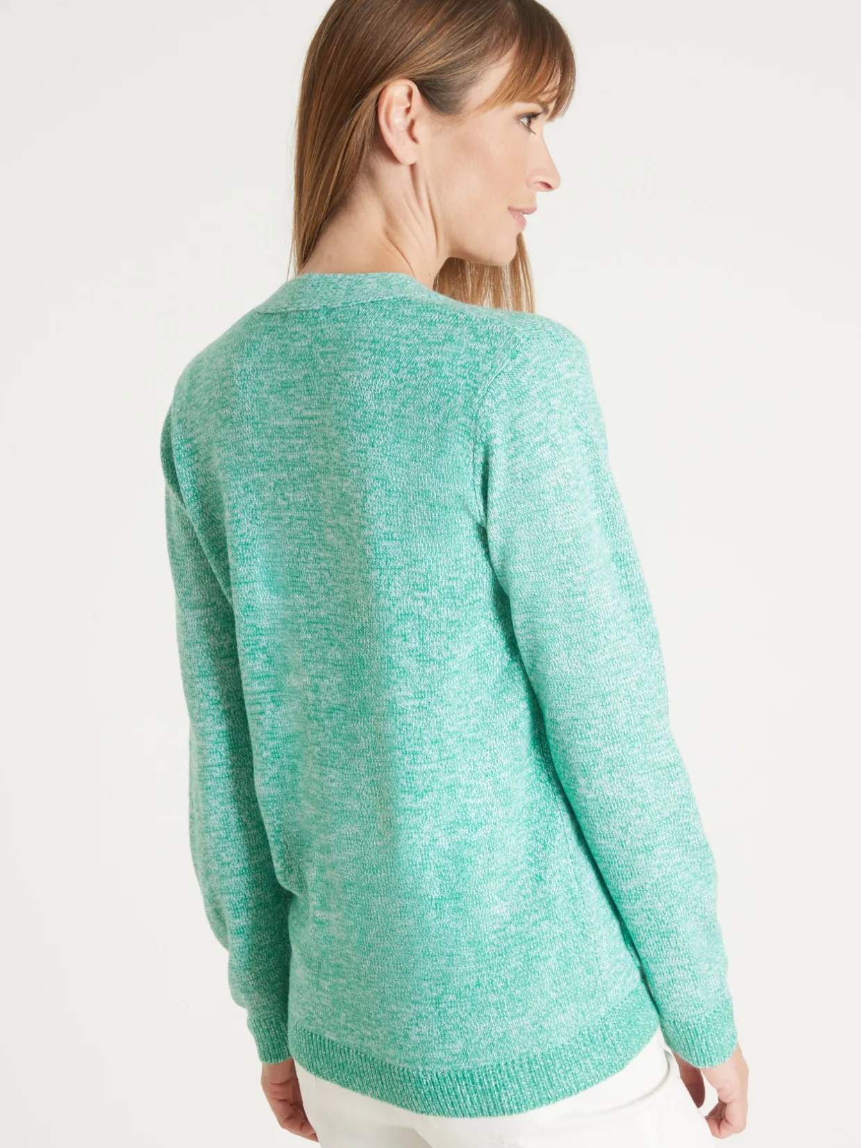 Femme Daxon Gilet classique en maille chinée