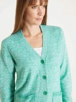 Femme Daxon Gilet classique en maille chinée