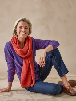 Femme Daxon Gilet classique en maille chinée