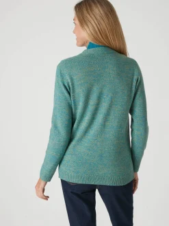 Femme Daxon Gilet classique en maille chinée