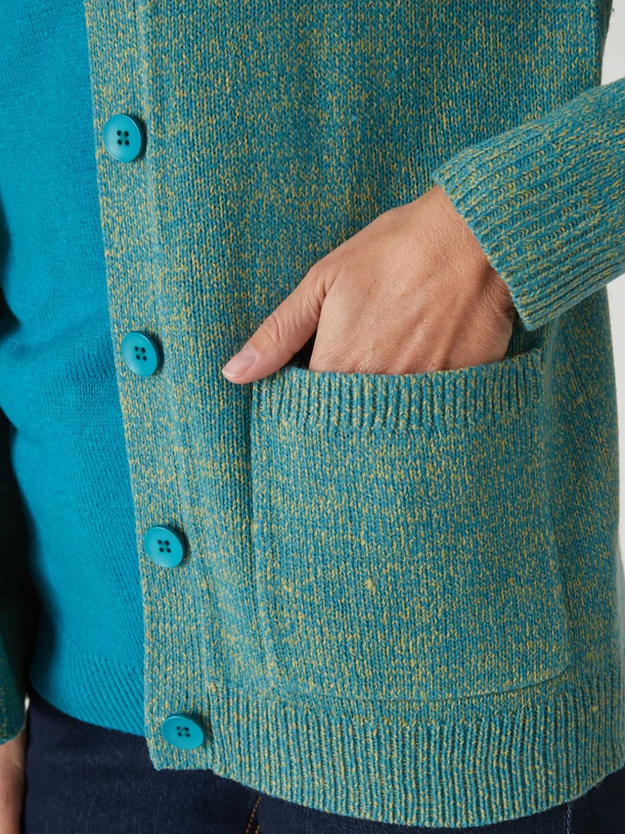 Femme Daxon Gilet classique en maille chinée