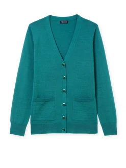 Femme Daxon Gilet encolure V 50% laine mérinos