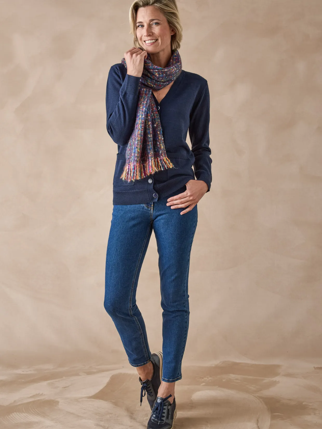 Femme Daxon Gilet encolure V 50% laine mérinos