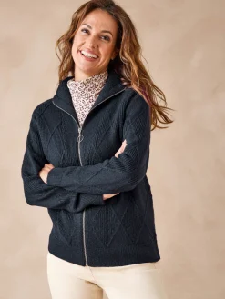 Femme Daxon Gilet géométrique col camionneur zippé