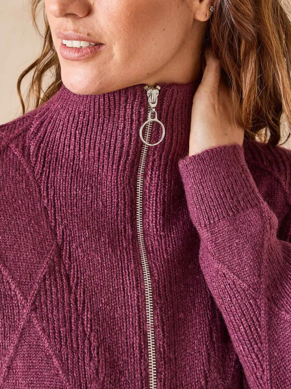 Femme Daxon Gilet géométrique col camionneur zippé