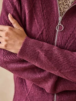 Femme Daxon Gilet géométrique col camionneur zippé