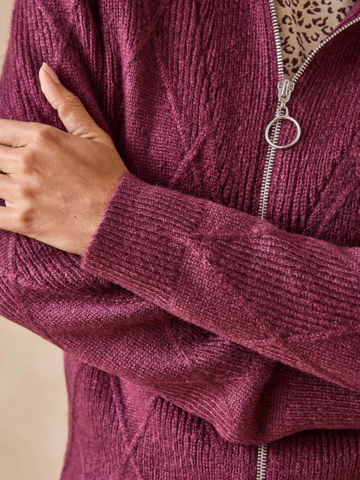 Femme Daxon Gilet géométrique col camionneur zippé