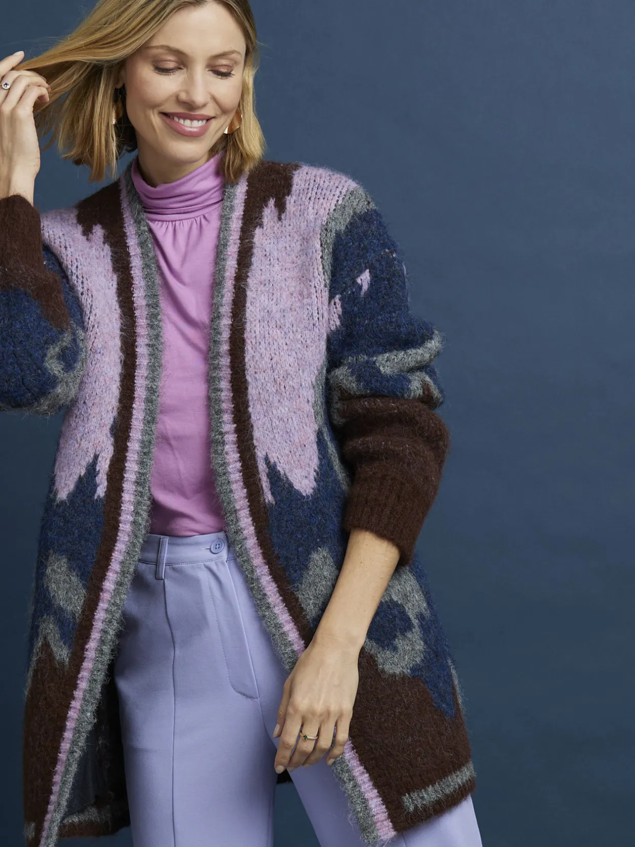 Femme Daxon Gilet maille jacquard avec laine