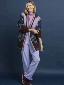 Femme Daxon Gilet maille jacquard avec laine