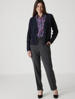 Femme Daxon Gilet maille point fantaisie avec laine