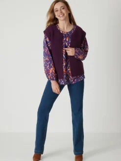 Femme Daxon Gilet point mousse sans manches