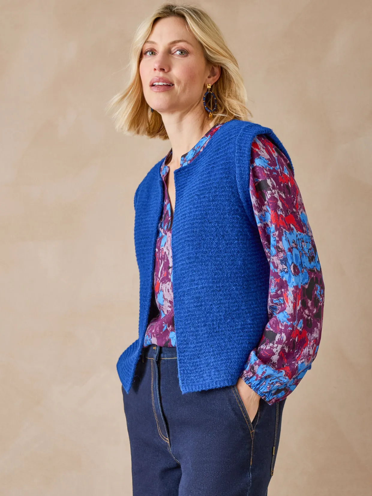 Femme Daxon Gilet point mousse sans manches