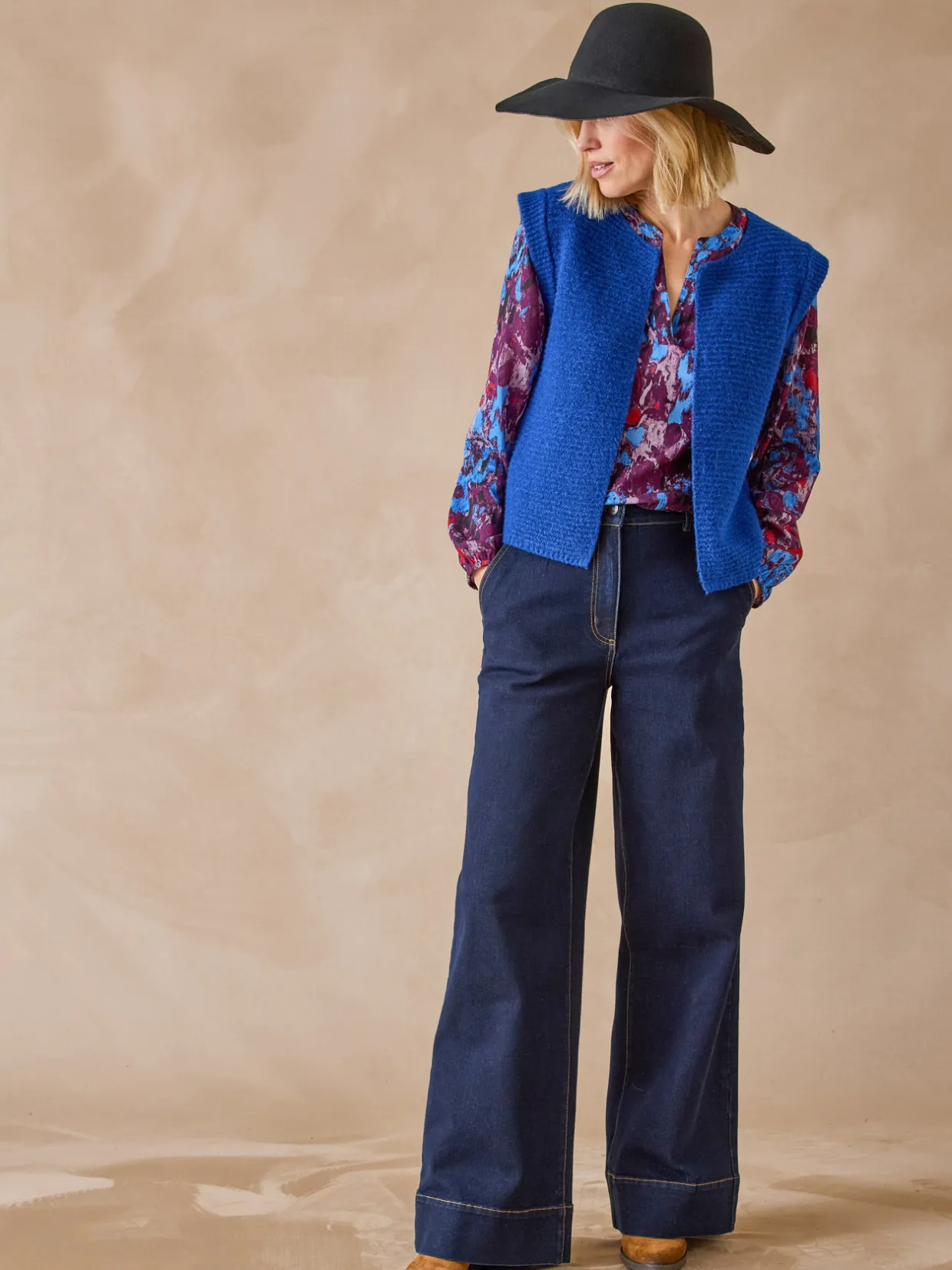 Femme Daxon Gilet point mousse sans manches