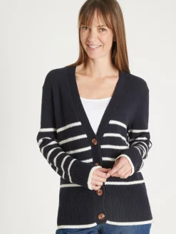 Femme Daxon Gilet rayé manches longues