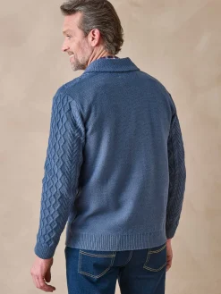 Homme Daxon Gilet torsadé col châle avec laine