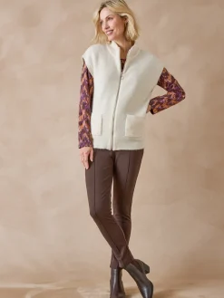 Femme Daxon Gilet zippé sans manches côtes anglaises