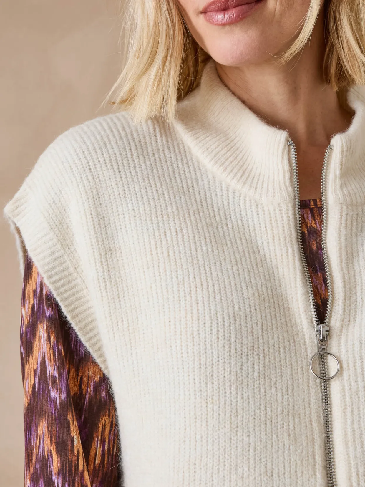 Femme Daxon Gilet zippé sans manches côtes anglaises