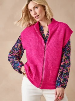 Femme Daxon Gilet zippé sans manches côtes anglaises