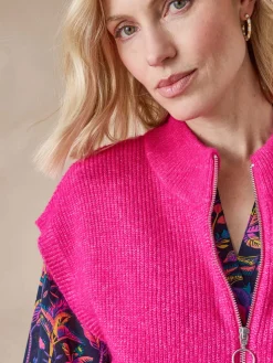 Femme Daxon Gilet zippé sans manches côtes anglaises