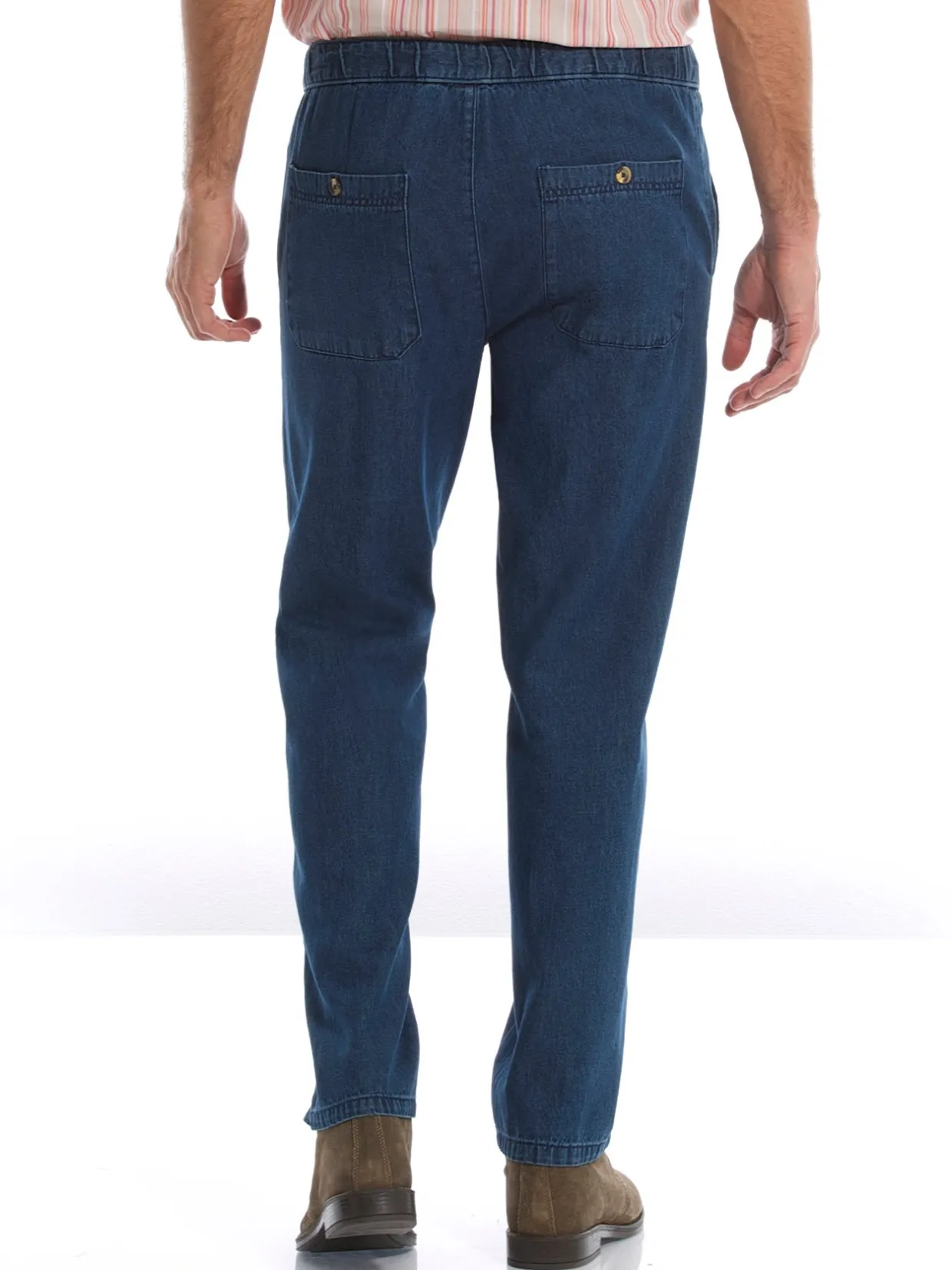 Homme Daxon Jean droit pur coton taille élastiquée