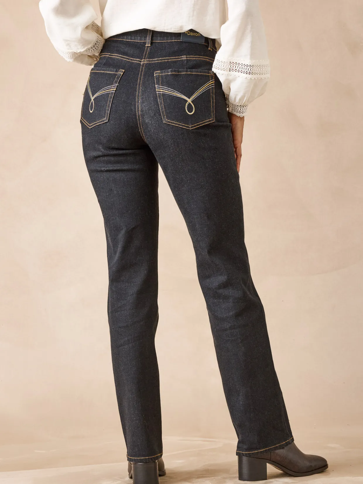 Femme Daxon Jean droit taille haute stretch